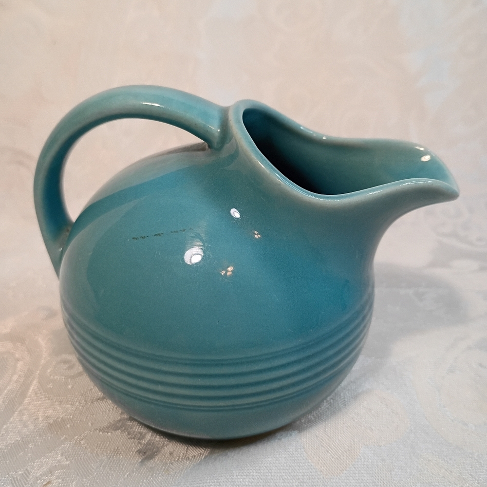 Homer Laughlin Harlequin Turquoise Novelty Ball Creamer